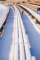 Obraz premium Winter in park, snow fairy tail