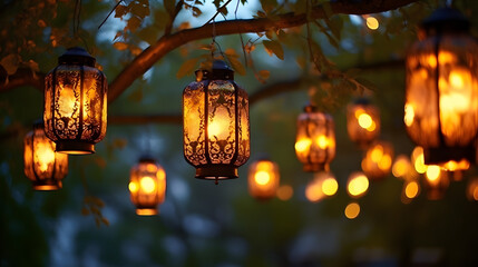 Enchanted Evening Lights through Delicate Lantern Patterns