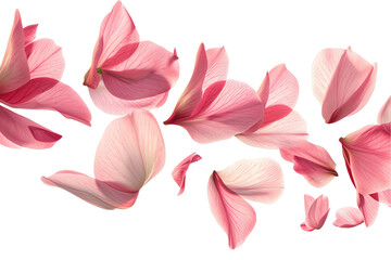 flower Camellia petals flew isolated on white background