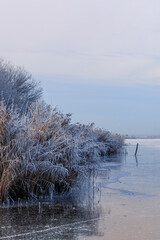 frozen lake winter landscape