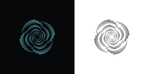 Dot spiral logo design with modern style|Doted logo| premium vector