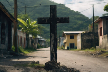 Crossroads of Belief: Black Jesus on Street