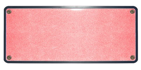 plaque minéralogique rose en aluminium avec vis - obrazy, fototapety, plakaty