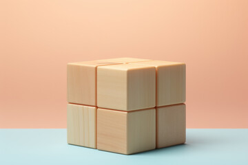 Obraz premium Wooden Block on Table