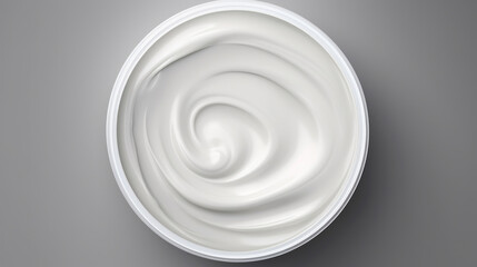 Whipped Cream Bowl on Gray Surface