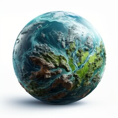 3d globe concept on isolated white background generated AI