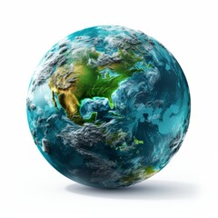 3d globe concept on isolated white background generated AI