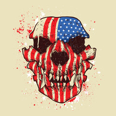 Patriot Skull: American Army Vector Design