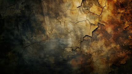 Solitude Reverie: Retro Stylized Wall Scene with Earthy Tones. Web design background texture