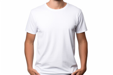 Woman in White Tshirt Mockup created with Generative AI
