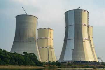 Cooling towers of the Ruppur Nuclear Power Plant, Bangladesh.