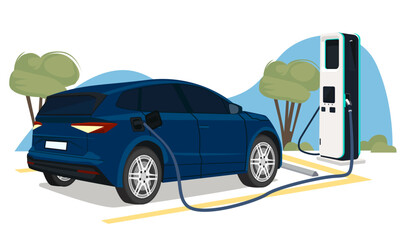 Electric car charging station, car charging.
