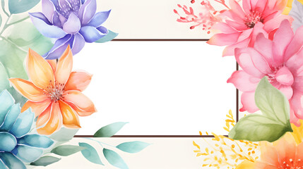 Obraz premium Watercolor Floral Design with Space for Text