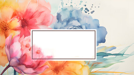 Watercolor Floral Design with Space for Text