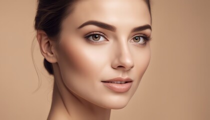 Fototapeta premium Beauty woman portrait. Beautiful spa model girl with perfect fresh clean skin. Youth and skin care