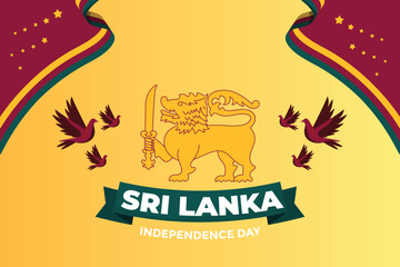 Vector flat sri lanka independence day background