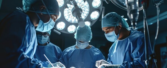 Surgeons Performing Surgery in Hospital Operating Room Generative AI