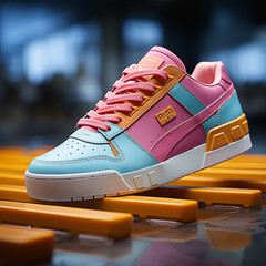 Vibrant Colourful 3D Rendered Sneaker, Generative AI