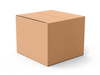3D blank cardboard box mockup isolated on a white background