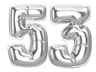 53 Silver 3D Number