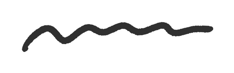 ラフな手書きの黒い波線 - シンプルでおしゃれな落書きのデコレーション素材