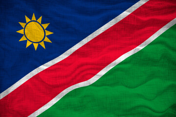 National flag of Namibia. Background  with flag of Namibia.
