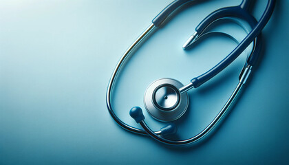 stethoscope on a blue background, symbolizing a medical theme