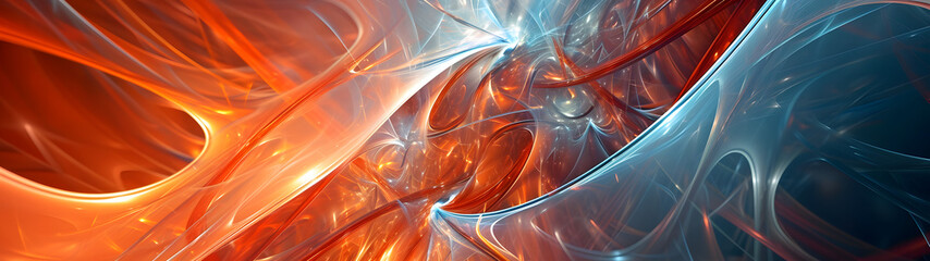 Vibrant swirls of amber and orange light dance in a hypnotic fractal art, creating a mesmerizing abstract masterpiece