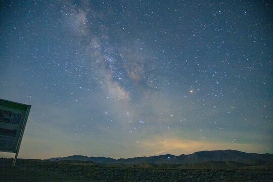 Yongtaikoucheng, Baiyin City, Gansu Province-The Milky Way and Young People under the Starry Sky