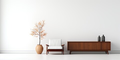 Contemporary furniture partially placed on white backdrop.