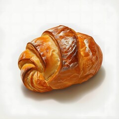 Isolated Brioche on White Background