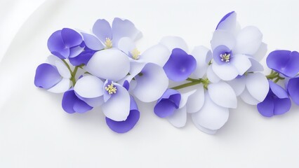 Beautiful Periwinkle flowers on white surface