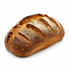 Isolated Whole Wheat Bread on White Background