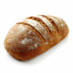 Isolated Whole Wheat Bread on White Background