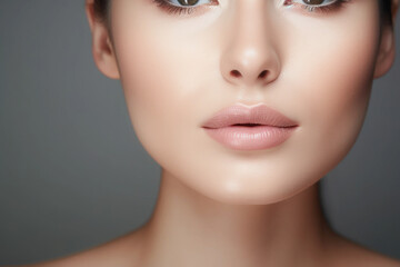 Fototapeta premium Beauty portrait of a young beautiful woman with natural makeup