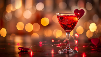 A romantic touch of love, as the rich red liquid swirls in the stemmed glass, beckoning for a sip of indulgent pleasure and sophisticated elegance
