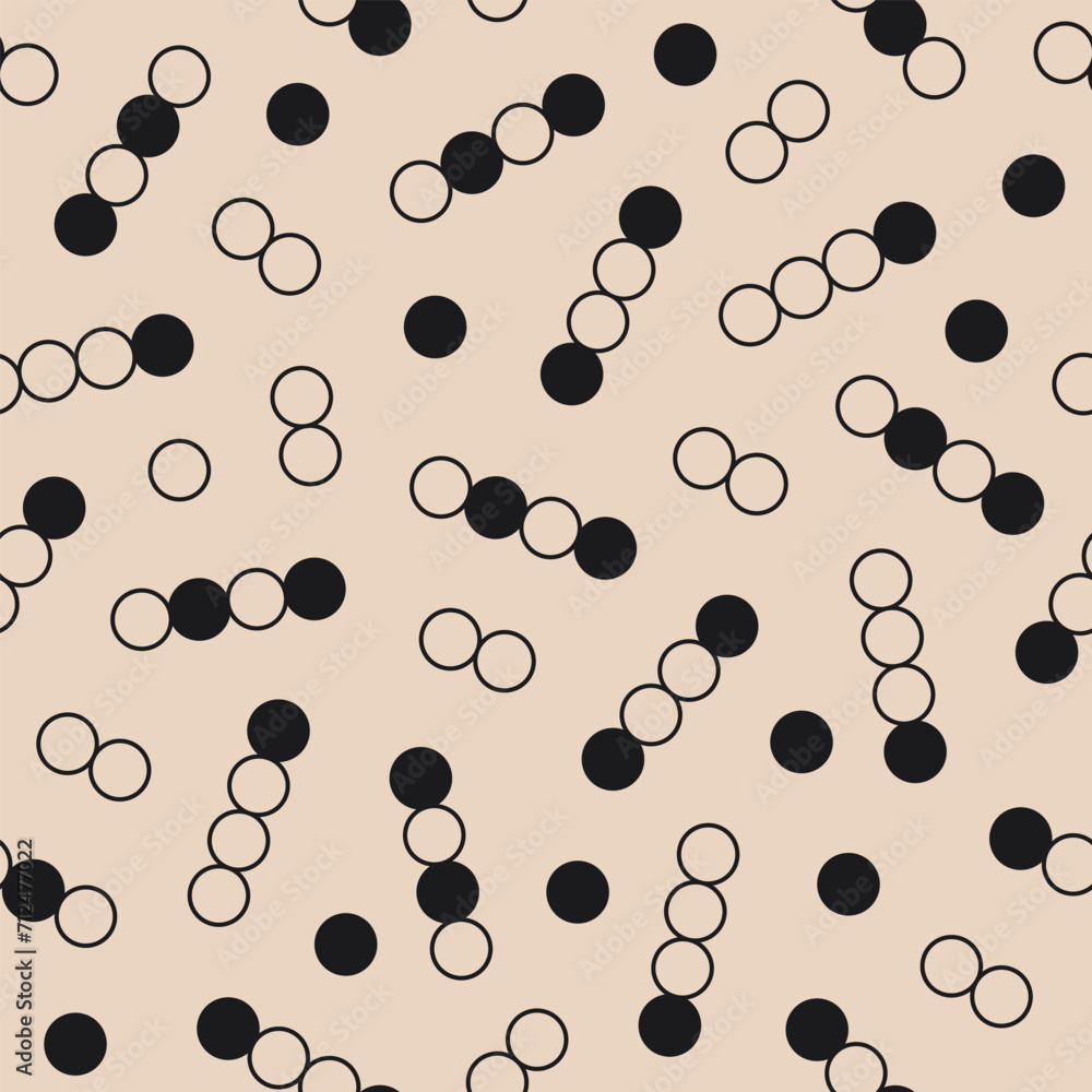 Poster colorful minimal geometric rings on a beige background. retro playful abstract seamless pattern. vec