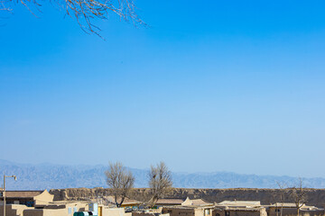 Baiyin City, Gansu Province - Wind turbines and Gobi scenery