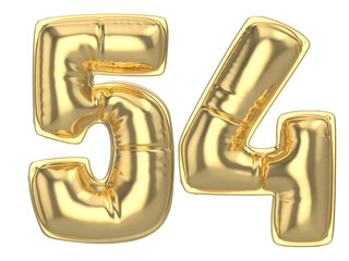 54 Gold 3D Number