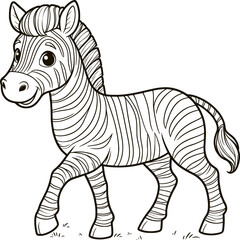 zebra vector illustration for coloring book
