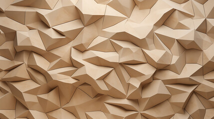 3d rendering of abstract geometric shapes in beige and brown colors