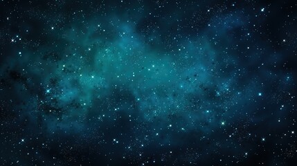 Fototapeta premium Cosmos Space Filled with Countless Stars. Blue Green Colors, Celestial, Universe, Astronomy 
