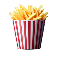Testy french fries with ketchup on transparent White background,Generative Ai
