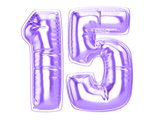27 Purple 3D Number