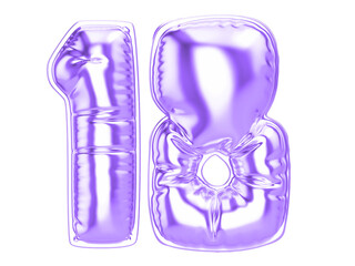 30 Purple 3D Number