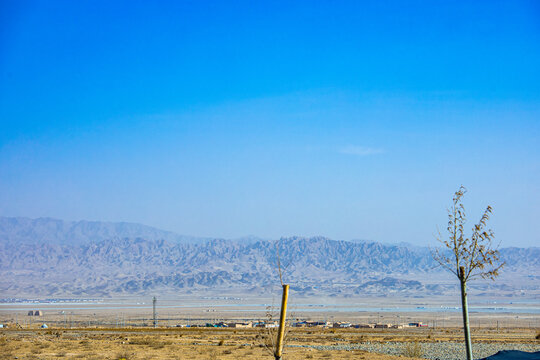 Baiyin City, Gansu Province - Wind turbines and Gobi scenery