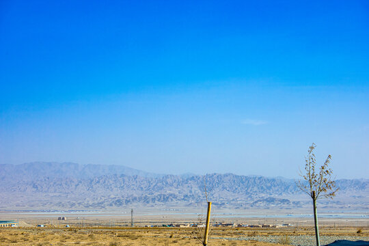 Baiyin City, Gansu Province - Wind turbines and Gobi scenery