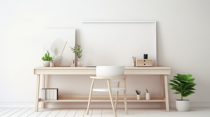 Obraz na płótnie Canvas modern white interior background illustration neutral bright, simple elegant, contemporary spacious modern white interior background