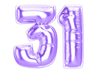 43 Purple 3D Number