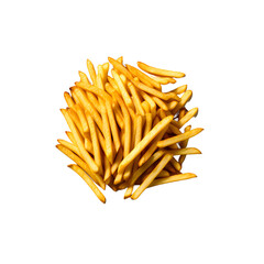 Testy french fries with ketchup on transparent White background,Generative Ai